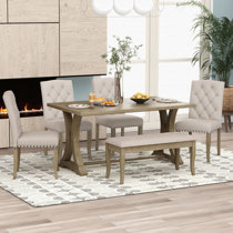 Rustic kitchen table online with bench